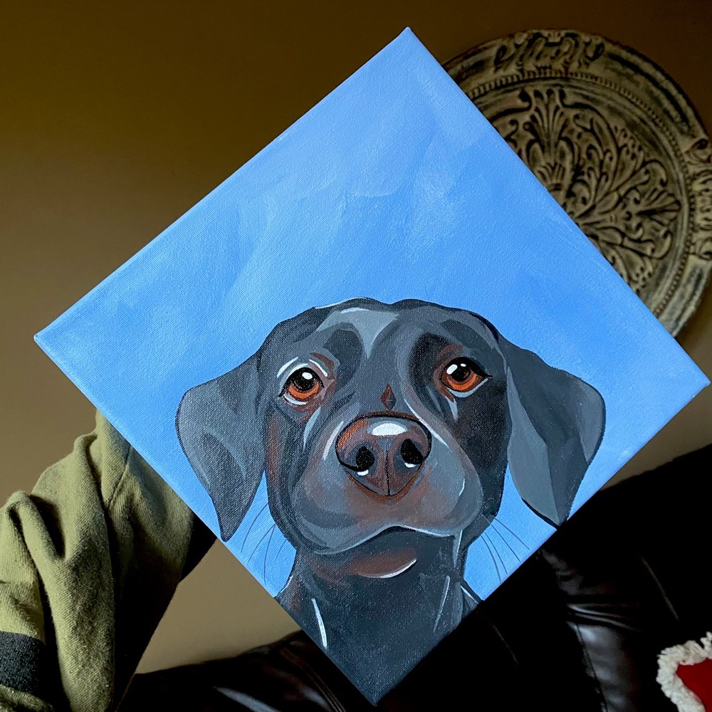 Dog portrait canvas painting